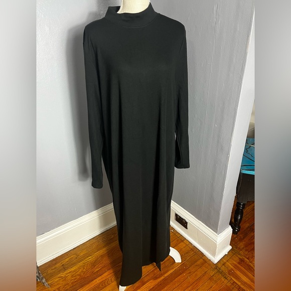 Eloquii Choker Neck Open Back Dress EUC LBD Black Fall Winter 2025 layered fem - Picture 3 of 7